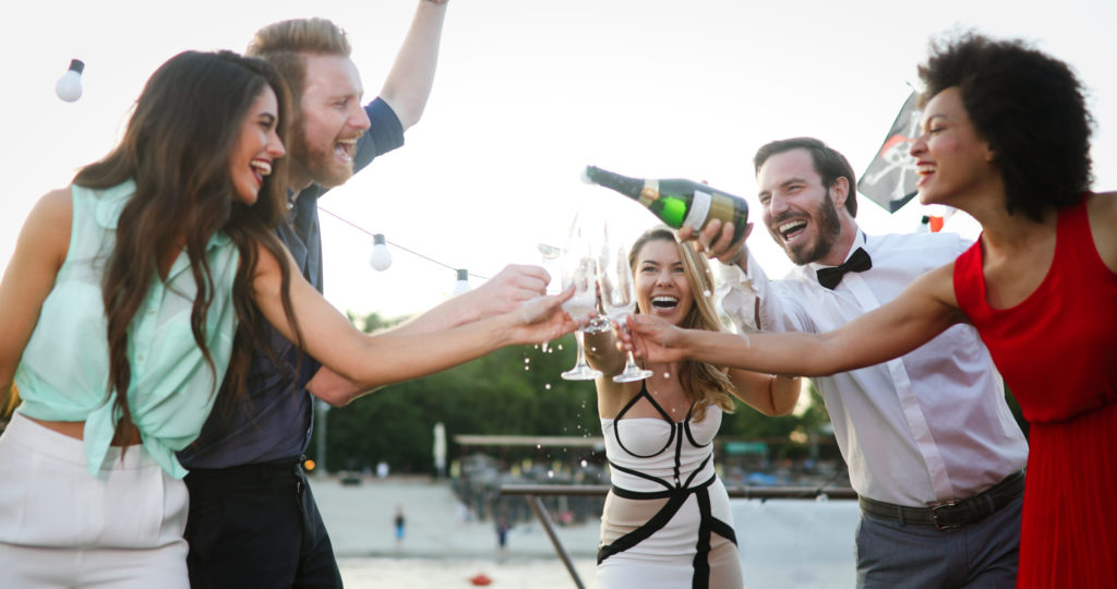 Diverse Ethnic Friendship Party Dance Leisure Happiness Concept